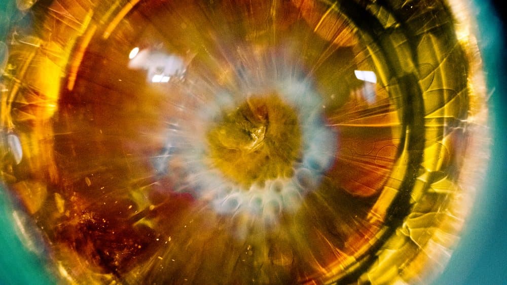 Macro detail of an implosion technique piece